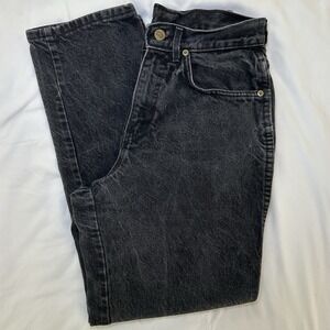 Chic Black Jeans Womens 8P High Rise Tapered Leg Acid Wash Punk Vintage‎ 80s 90s